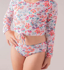 CONJUNTO GINGA PRAIA INFANTIL FEMININO MANGA LONGA CROPPEED 60.600 EST 30