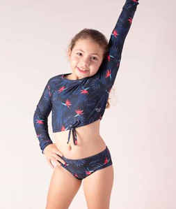 CONJUNTO GINGA PRAIA INFANTIL FEMININO MANGA LONGA CROPPEED 60.600 EST 27