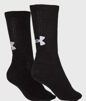 MEIA UNDER ARMOUR 3 PARES COTTON CANO ALTO 1367898 PR/BR 001