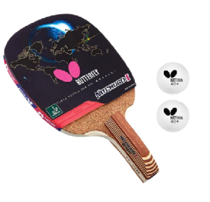 RAQUETE BUTTERFLY KIT NITCHUGO I +2 BOLAS  PR/VM