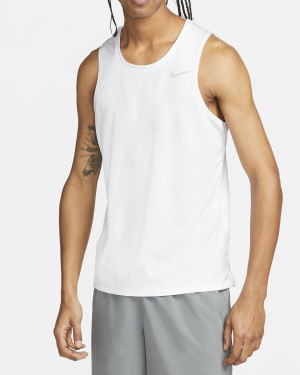 CAMISETA REGATA NIKE MASCULINA DF MILER TANK DV9321 BR/PT 100