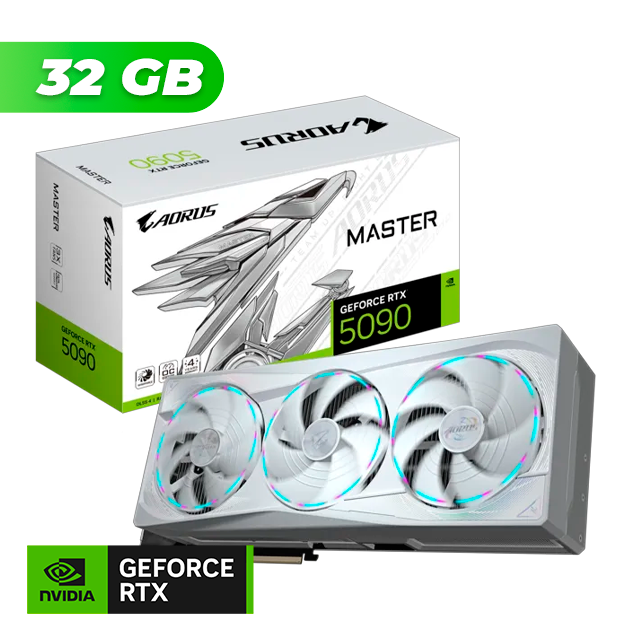 Placa de Video Gigabyte NVIDIA GeForce RTX 5090 AORUS MASTER ICE 32GB GDDR7
