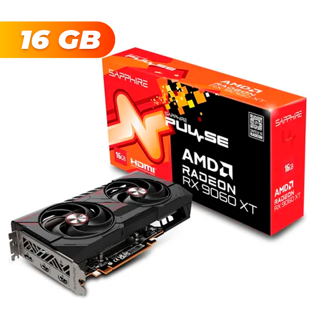Placa de Video Sapphire Radeon RX 9060 XT PULSE 16Gb GDDR6