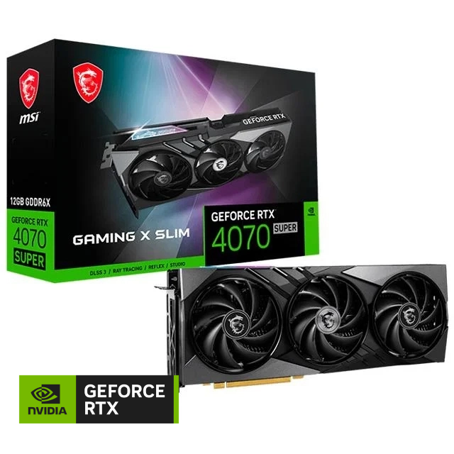 Placa de Video MSI NVIDIA GeForce RTX 4070 SUPER GAMING X SLIM 12Gb GDDR6X