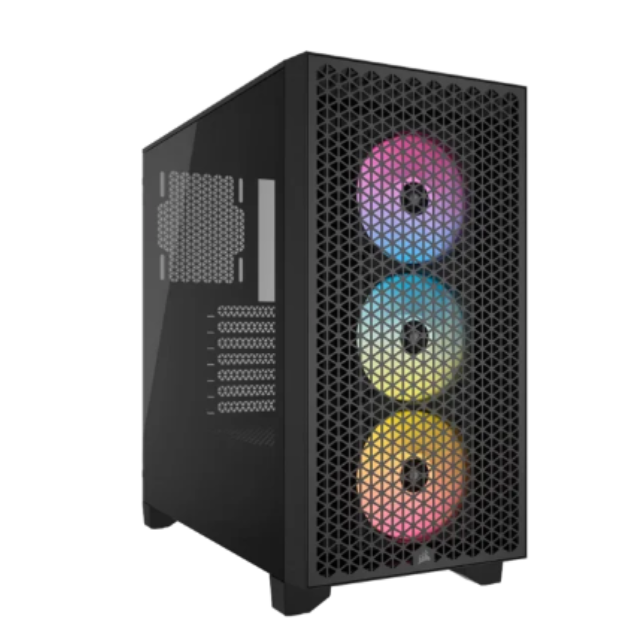 Gabinete Corsair 3000D Airflow RGB Black Templado 3x120mm