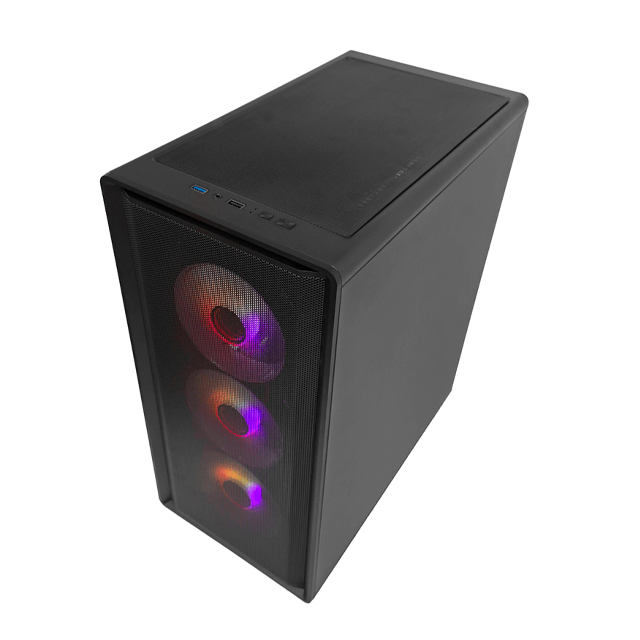 Gabinete Sentey Strega M40 Black Templado Mesh 4x12Cm ARGB