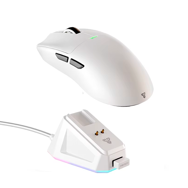 Mouse Fantech Tanto E WG13E Wireless White Dock RGB Bateria 12000 DPI Sensor PixArt