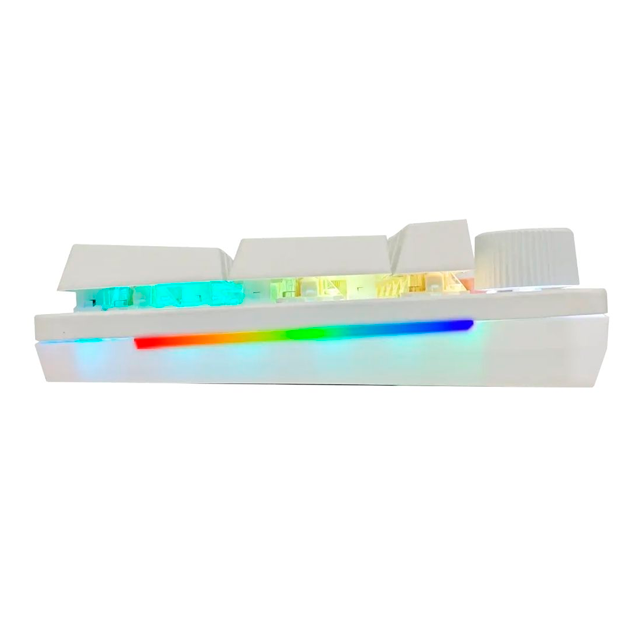 Teclado Fantech Maxpower II MK894 RGB White Knob Mecánico 100% Switch Lemon Zest Inglés