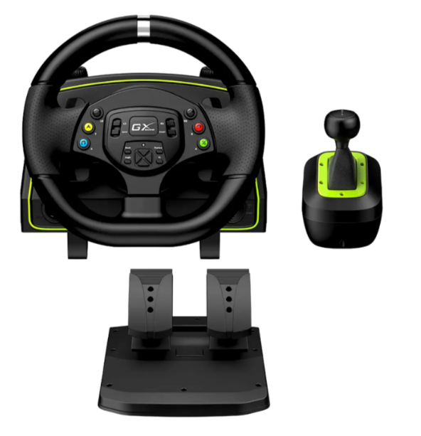 Volante Gamer Genius Speedmaster X2 Pedalera + Palanca + Levas PC PS4 Xbox Switch