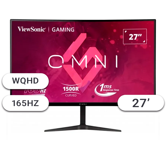 Monitor Gamer ViewSonic VX2718-2KPC-MHD 27 WQHD 165Hz Curvo 1Ms HDMI/DP