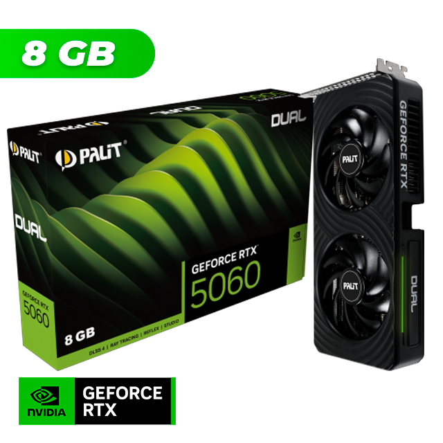 Placa de Video Palit NVIDIA GeForce RTX 5060 DUAL 8GB GDDR7