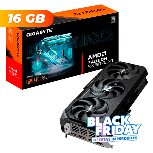 BLACK FRIDAY Placa de Video Gigabyte Radeon RX 9070 XT GAMING OC 16Gb GDDR6