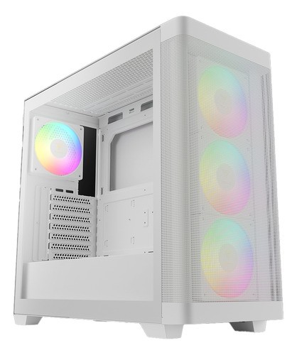 Gabinete Gamdias Athena M3 White Templado Mesh USB Type-C 4x12cm ARGB E-ATX