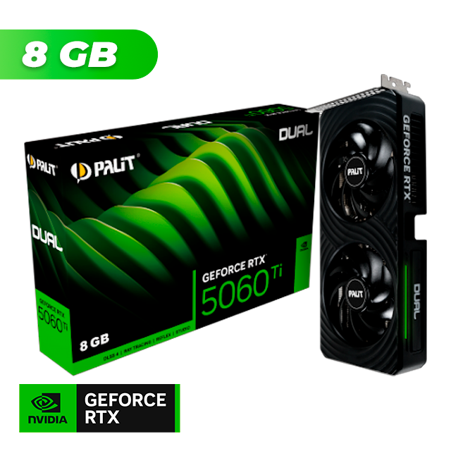 BLACK FRIDAY Placa de Video Palit NVIDIA GeForce RTX 5060 TI DUAL 8GB GDDR7