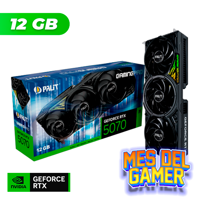 MES GAMER Placa de Video Palit NVIDIA GeForce RTX 5070 GAMING PRO 12GB GDDR7