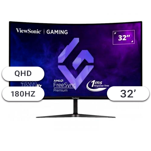 Monitor Gamer ViewSonic VX3218C-2K 32 QHD 180Hz Curvo 1Ms HDMI/DP