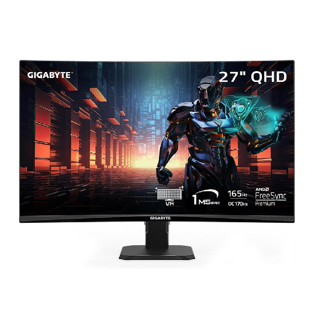 Monitor Gamer Gigabyte GS27QC Curvo 27 QHD 165Hz 1Ms