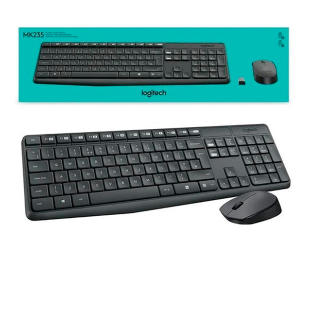 Kit Teclado y Mouse Logitech MK235 Inalámbrico Wireless