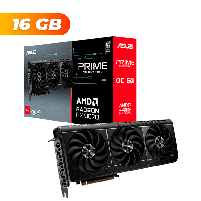 Placa de Video ASUS Radeon RX 9070 PRIME 16Gb GDDR6