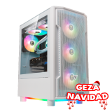 NAVIDAD Gabinete Gamdias Athena M6 Lite White Underglow Templado 4x12cm ARGB