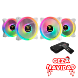 NAVIDAD Cooler Fan KIT Gamdias Aeolus M2-1204R White ARGB (4x120mm + Controladora + Remoto)