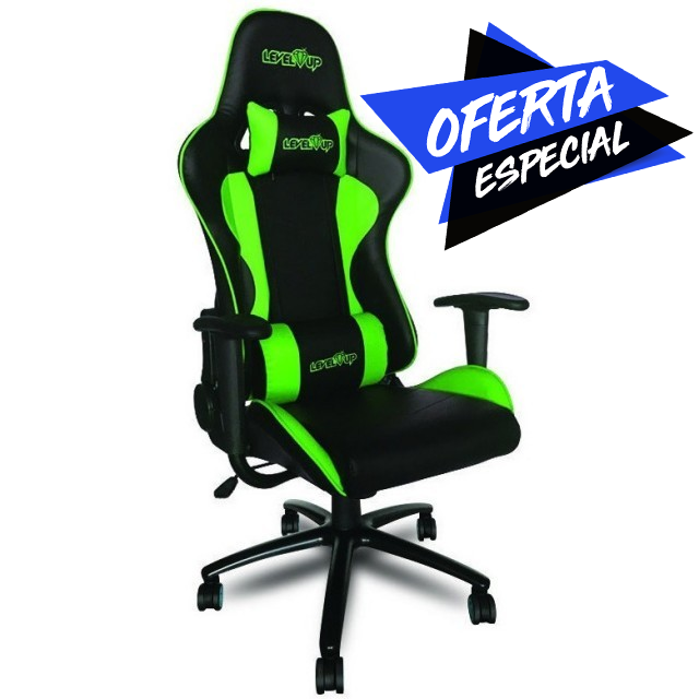 Silla Gamer Level Up Ares Verde y Negro