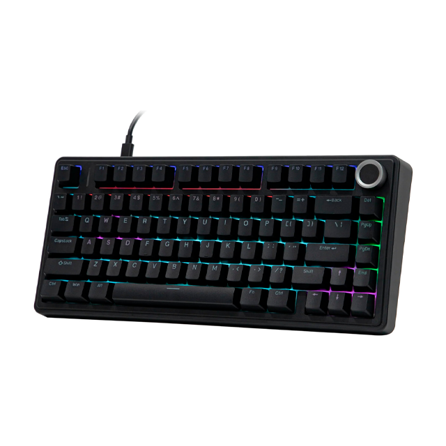 Teclado Aula F75 Wired Negro Mecánico 75% Rainbow RGB Switch Red Inglés