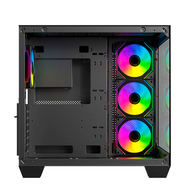 Gabinete Sentey A35 PWM Black Templado 4x12cm ARGB