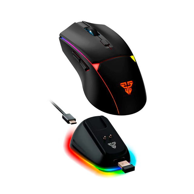Mouse Fantech Crypto II WG7V2RD Black Wireless + Dock RGB