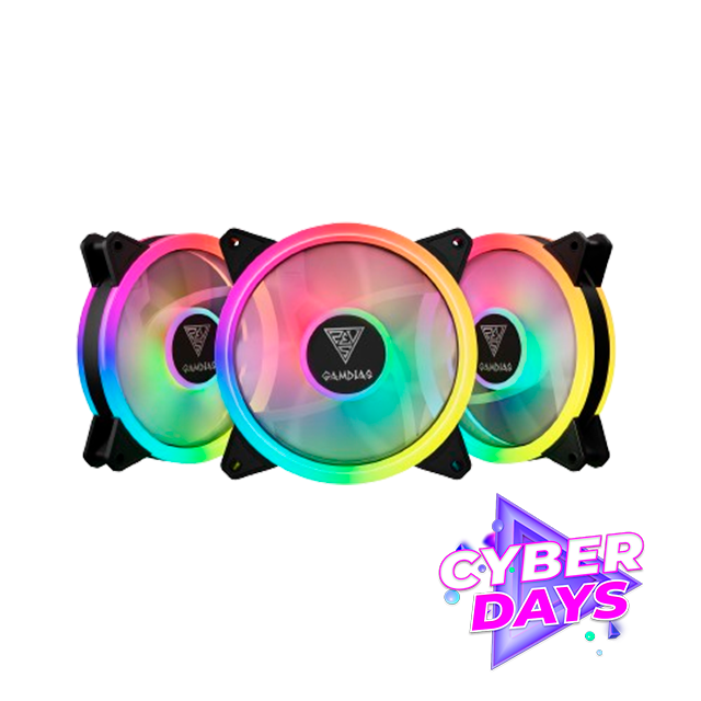 CYBER DAYS Cooler Fan KIT Gamdias Aeolus M2-1203 Lite ARGB (3x120mm + Switch)