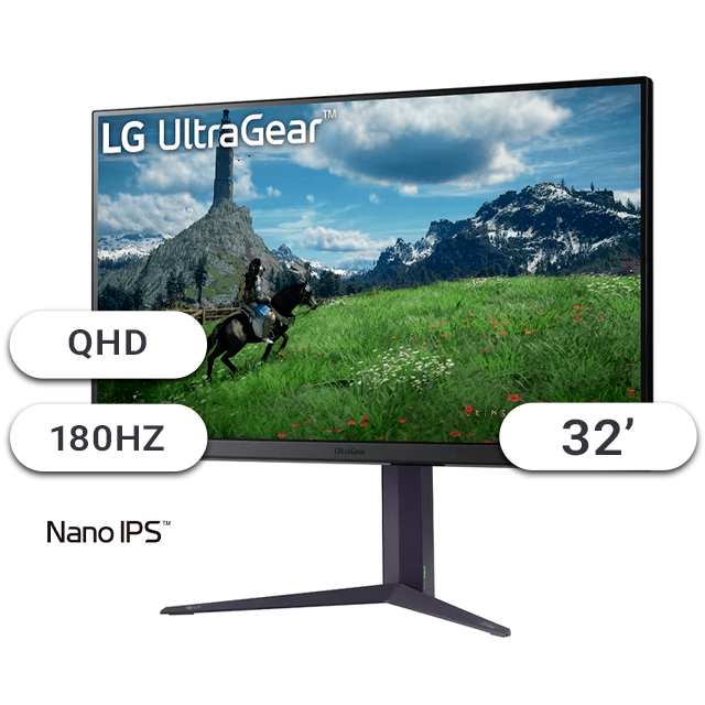Monitor LG Gamer UltraGear 32GS85Q-B 32 QHD 180Hz 1Ms Nano IPS HDMI/DP