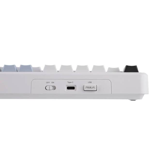 Teclado Aula F108 Pro Light Blue White Dark Purple Mecánico Wireless RGB Swtich Reaper LCD