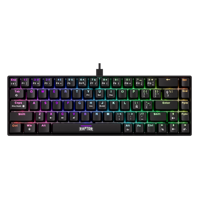 Teclado Raptor Fireclaw M68 Mecanico Switch Red Outemu White