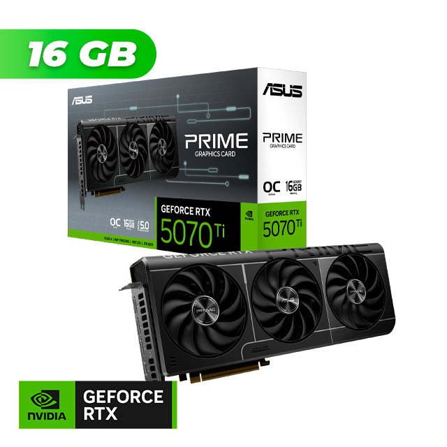 Placa de Video ASUS NVIDIA GeForce RTX 5070 TI PRIME OC 16Gb GDDR7