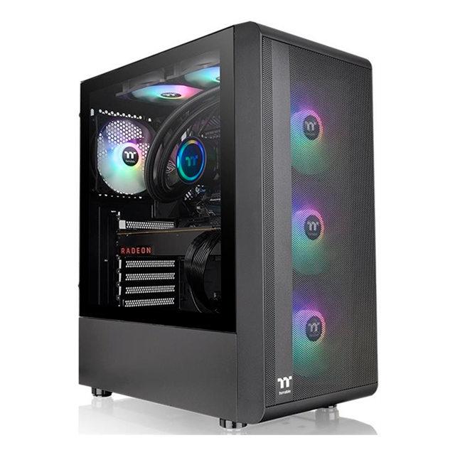 Gabinete Thermaltake S200 Templado Black ARGB 3x12cm