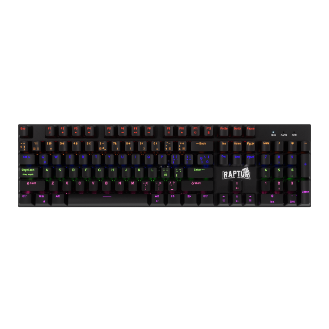 Teclado Raptor Fireclaw M104 Mecánico Retroiluminado Switch Red Outemu
