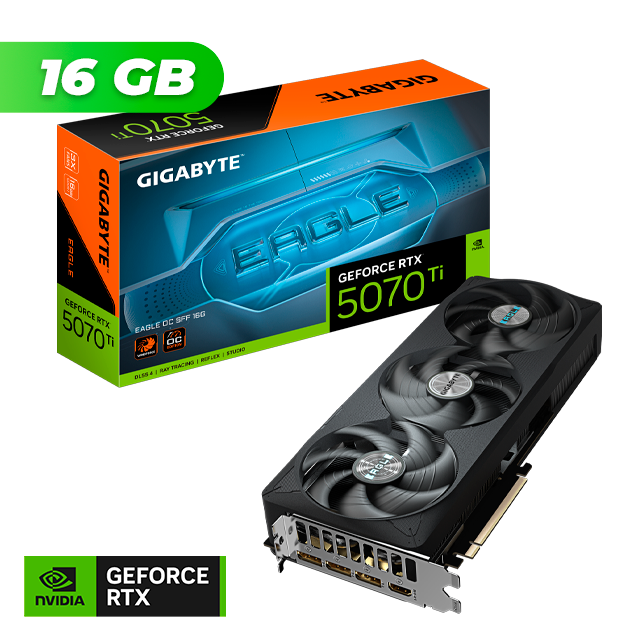 Placa de Video Gigabyte NVIDIA GeForce RTX 5070 TI EAGLE OC SFF 16Gb GDDR7