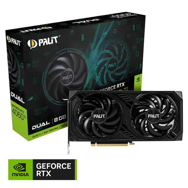 Placa de Video Palit NVIDIA GeForce RTX 4060 TI DUAL 8GB GDDR6