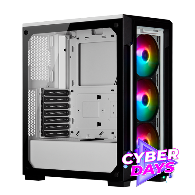 CYBER DAYS Gabinete Corsair 220T White RGB Templado Smart ICUE 3x12cm