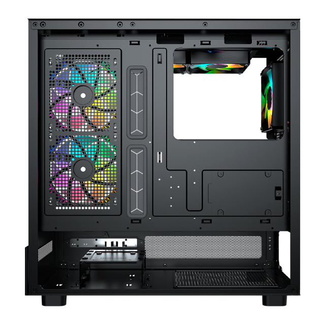 Gabinete Fantech Lumina L CG86 Black Templado Panoramico Full Tower 6x120mm ARGB