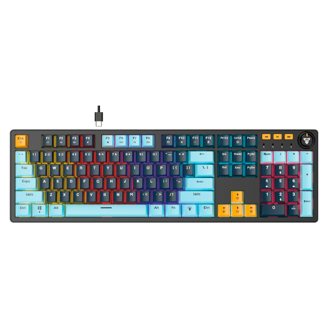 Teclado Fantech Atom107S MK893S RGB Mizu Navy Mecánico Swtich Rosie