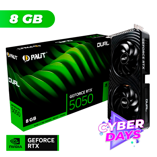 CYBER DAYS Placa de Video Palit NVIDIA GeForce RTX 5050 DUAL 8GB GDDR6