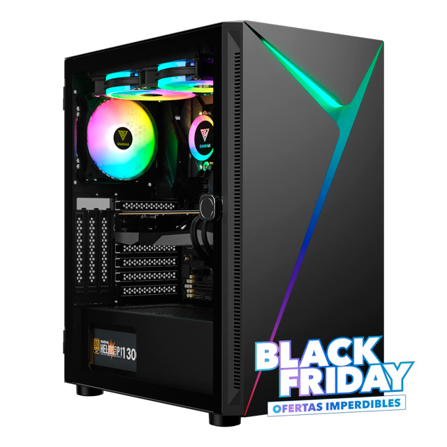 BLACK FRIDAY Gabinete Gamdias Argus E4 Elite Black Templado 1x12cm ARGB