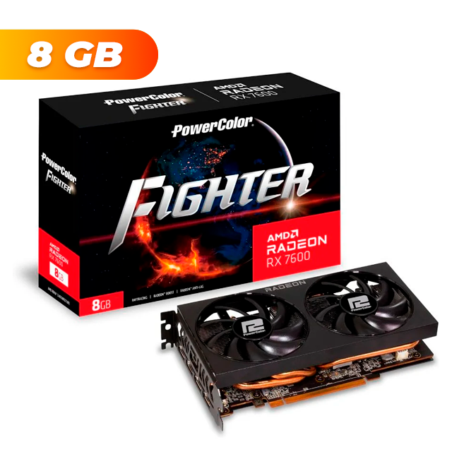 PLACA DE VIDEO POWERCOLOR RADEON RX 7600 FIGHTER 8GB GDDR6