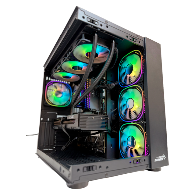 Gabinete Sentey Striker PWM Black Templado 4x12cm ARGB