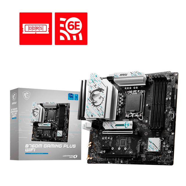 Mother MSI B760M GAMING PLUS WIFI DDR5 (12/13/14va Gen) LGA1700