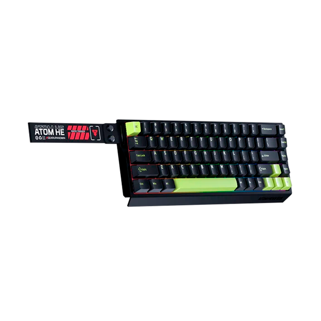 Teclado Fantech Atom HE68 PRO MK922 Mori Black RGB Wireless Magnético 65% Switch Emerald Inglés