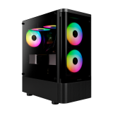 Gabinete Gamdias Talos E3 CG Black Templado 3x12cm ARGB