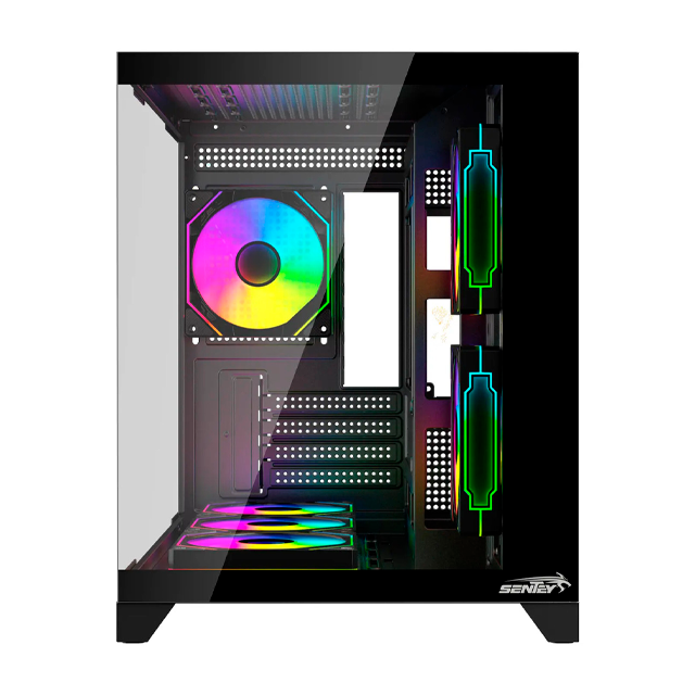 Gabinete Sentey A20 PRO Black Templado 6x12Cm ARGB