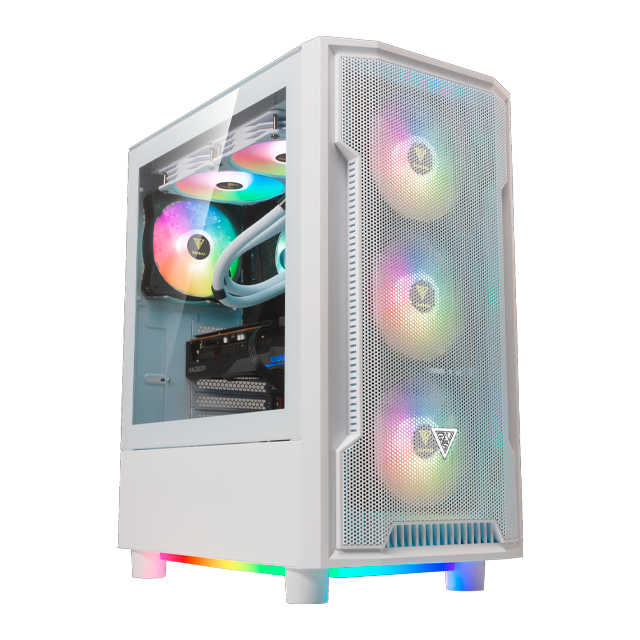 Gabinete Gamdias Athena M6 Lite White Underglow Templado 4x12cm ARGB